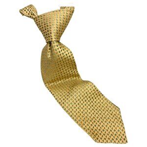 Charvet Place Vendome Yellow Sage Geometric Silk Made in France Necktie